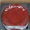 vicrays Ceramic Dinner Plates Set, 10.5 Inch, Set of 6, Round, Microwave, Oven, Dishwasher Safe, Porcelain Fluted Suitable for Steak, Pasta, Pizza, Home, Party, Restaurant (Cherry Red)