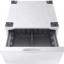 SAMSUNG 27-Inch Washer Dryer Pedestal Stand w/ Pull Out Laundry Storage Drawer, Stainless Steel, WE402NW/A3, White