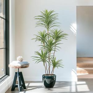 Yepdin Artificial Dracaena Plants Indoor, 5 ft Faux Tropical Floor Plants Indoor, Tall Fake Yucca Silk Tree in Pot, Artificial Trees for Home Office Decor Indoor Outdoor Housewarming Gift