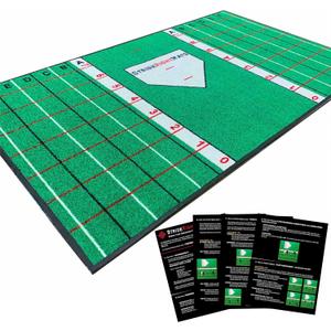 Stride Right Hitting Mat Training System | 2-in-1 Baseball & Softball Batting Mat with Instructional Guide for Stance, Stride & Setup | Improve Swing Mechanics & Consistency