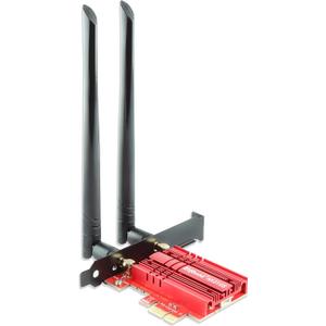 Ziyituod WiFi Card 5400Mbps PCIe WiFi 6E Card, Bluetooth 5.3, Intel WiFi 6E AX210 Chip, Tri-Bands(6GHz/5GHz/2.4GHz) Wireless WiFi 6 Card for PC, Support Windows 11/10(64Bit) (RED)