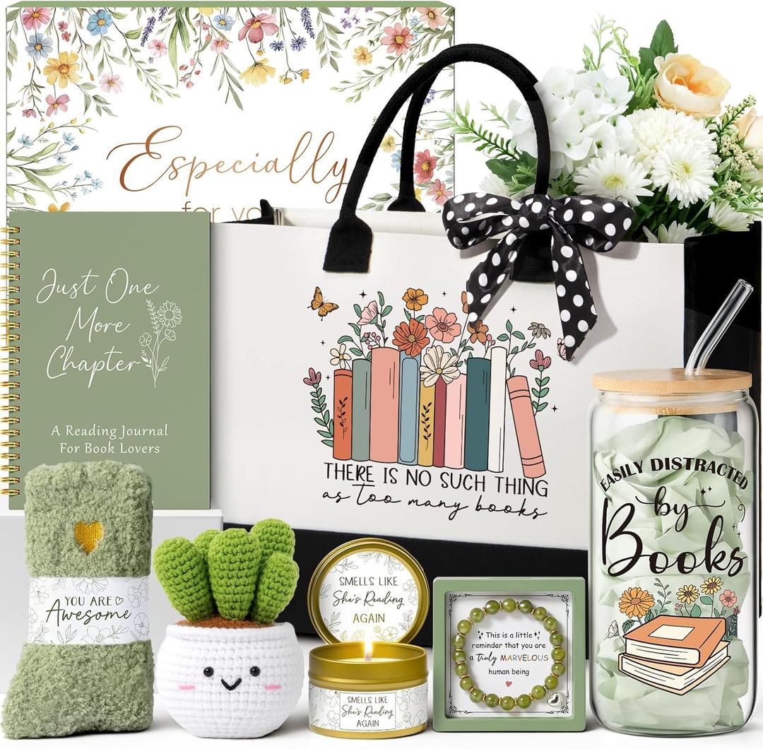 Book Lovers Gifts for Women Bookish Gifts, Book Club Reading Gift for Readers,Books Theme Item Mothers Day Birthday Gift Reading Accessories for Books Lovers Women Friends Bookworms Librarians Teacher