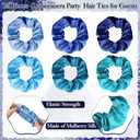 Xuhal 25 Sets Quinceanera Party Favors Sweet 15 Rose Design Compact Pocket Mirrors Hair Ties Elastic Scrunchies Thank You Cards Quinceanera Gift for 15th Birthday Party Favor Guests (Blue)