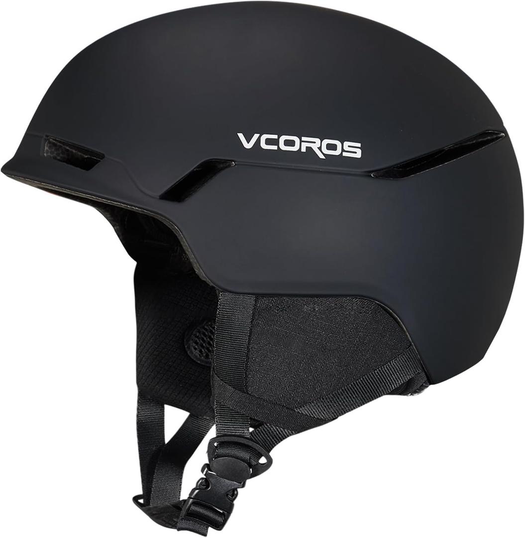 VCOROS Ski Helmet with Ski Goggles DXH-816 Snowboard Helmet Men Women for Snow Sport,Skiing,Skating,Snowboarding(Matte Black,Medium) (Small)