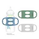 Dr. Browns Milestones 100% Silicone Baby Bottle Handles, Wide-Neck, Light Blue, Green, Gray, 3 Pack, 4m+