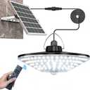 Solar Shed Light 198LED 1200LM Solar Powered Motion Sensor Light, 5 Modes Remote Control, IP65 Waterproof Solar Hanging Barn Light with 16.5ft Cable for Indoor Outdoor Home Gazebo Shop Chicken Coop