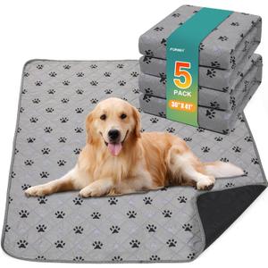 5 Pack Large 36"X41"Washable Pee Pads for Dogs Super Absorbent Dog Training Pads Non-Slip Waterproof Pet Training Pads Mats Whelping Pads for Dogs Cats Puppy