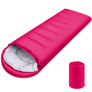 Sleeping Bag, Lightweight 3 Season Weather Sleep Bags for Kids Adults Girls Women, Polyester Hollow Filled 5-20 Degree for Backpacking/Hiking/Naturehike/Camping/Mountaineering with Compression Sack (Pink)