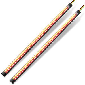 2Pcs 11.8'' LED Motorcycle Tail Lights,4-in-1 Fuctions Motorcycle Driving Brake Turn Signal Flexible LED Strips for Davidson Harley,motorbike,ATV,RV,SUV,CAR