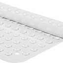 YANZIFLY Bathtub Mat for Shower: Soft Silicone 16 X 40 Inch Bath Mat Non Slip with Suction Cups Tub Mat for Bathroom for Kids Elderly Extra Large Shower matt Machine Washable - White