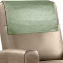 Recliner Headrest Protector Faux Leather Headrest Cover for Recliner Chair Couch Headrest Cover for Furniture Sofa Protector Chair Arm Covers for Home Office 17 x 27In(Mint Green) (Hook & Loop Strips)