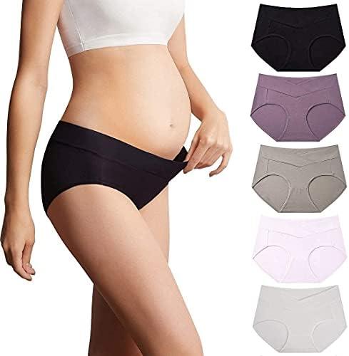 Mama Cotton Women's Under The Bump Maternity Panties Pregnancy Postpartum Maternity Underwear Multi-Pack XX-Large