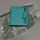 Toughergun Womens Small Slim Leather Wallet with RFID Protection, Compact Bifold Mini Purse with Clear ID Window (Light Blue)