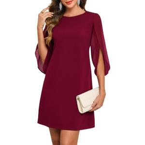 oten Women's 2026 Flutter Sleeve Cocktail Dress Crew Neck Chiffon Formal Wedding Guest Party Short Dresses Size S