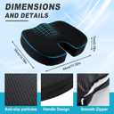 Memory Foam Seat Cushion for Sciatica & Tailbone Pain Relief Ergonomic Office Chair Cushion, Coccyx Cushion for Tailbone Pain, Sciatica Pain Relief Pillow for Office, Car