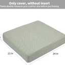 GUEGLSA Replacement Outdoor Cushion Covers 24x22x4 inch, Waterproof Patio Seat Cushion Slipcovers, Chair Cushion Slip Cover, Set of 2, Cream Turquoise