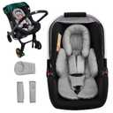 Baby Car Seat Head Support for Doona Stroller, Thickened Infant Carseat Head Support with 3 Strap Covers, Reversible Car Seat Insert for Newborn, Baby Car Seat Cushion with Filled Natural Cotton