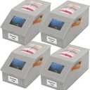 4 Pcs Extra Large Hat Organizer & Storage Box for Baseball Cap with Dual Clear Windows Dust-Proof Double Zipper, Stackable Design & Sturdy Handles for Closet, Grey