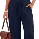 Trendy Queen Women's Summer 2 Piece Lounge Set Matching Outfits 2026 | Butter Soft Tank Top, High Waisted Wide Leg Pants, With Pockets (Blue, S)