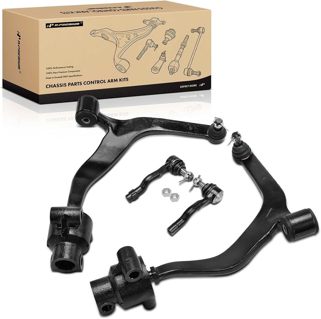 A-Premium Set of 4, Front Lower Control Arm, Outer Tie Rod End, Compatible with Infiniti FX35 2003-2008, FX45 2003-2008