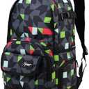 rickyh style School Backpack Travel Bag for Men & Women Lightweight College Back Pack with Laptop Compartmen (Grey & Green)