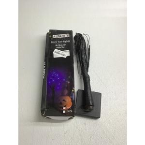 2FT Black Spooky Tree, USB & Battery Operated Tabletop Halloween Tree with Timer for Lighted Indoor Decor (Purple 1 PK)