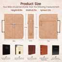 RAWILL PU Leather Bible Cover Case with Phone Pocket for Men & Women, Durable Protective Book Cover, Fits Most Standard Bibles, Brown