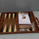 ropoda Sapele Wood Backgammon Board Game Set (15 Inches) for Adults and Kids - Classic Board Strategy Game - Portable and Travel Backgammon Set with Wooden Playing Pieces and Accessories