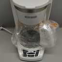 BLACK+DECKER CM1160W-1 CM1160W 12-Cup Programmable Coffeemaker, White/Stainless Steel