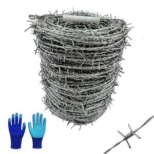 YAGJIA Barbed Wire Fence - 328 Ft, 4 Point, 18 Gauge(1.6mm) Barb Wire Roll - Strong and Flexible for Crafts, Yard, Garden and Critter Deterrent