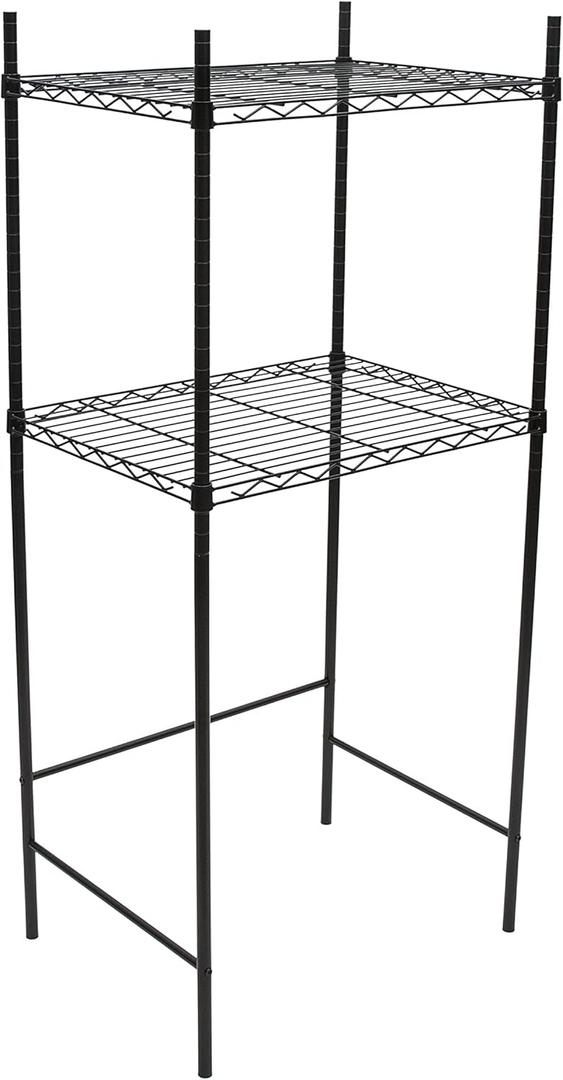 Organize It All Mini Fridge and Microwave Stand| Kitchen Organizer | Perfect for Dorm | Office| Space Saver | Black |, 24 X 17.75 X 53"