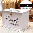 Extra Large Card Box with Lock & Slot, Elegant White Wedding Card for Reception Money Gift Envelope Cards, Spacious Gift Cards Holder Box for Party Graduation Baby Bridal Shower Table Decor