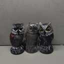 Hausse 3 Pack Bird Scarecrow Fake Horned Owl Decoy, Rotating Head Plastic Owl Bird Deterrents, Nature Enemy Horned Pest Repellent for Outdoor Garden