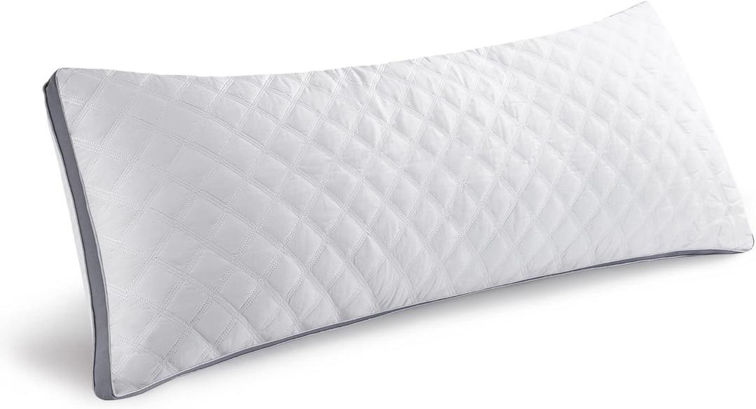 Leeden Body Pillow Insert - Full Body Pillow for Adults - Large Long Bed Pillow for Side Sleeper - Firm Breathable Support - 20 x 54 Inch - White