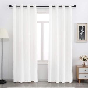 Bleach White Velvet Curtains - 84 Inch Long, Soft Velvet Grommet Thermal Insulated Curtains - Light Filtering, Set of 2 Panels for Bedroom Window Treatment