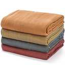 Momcozy Muslin Swaddle Blankets for Baby Boys and Girls, 4-Pack Breathable and Skin-Friendly Receiving Blanket Wrap, Baby Essentials, Registry & Gift, 47 x 47 inches (Brown)