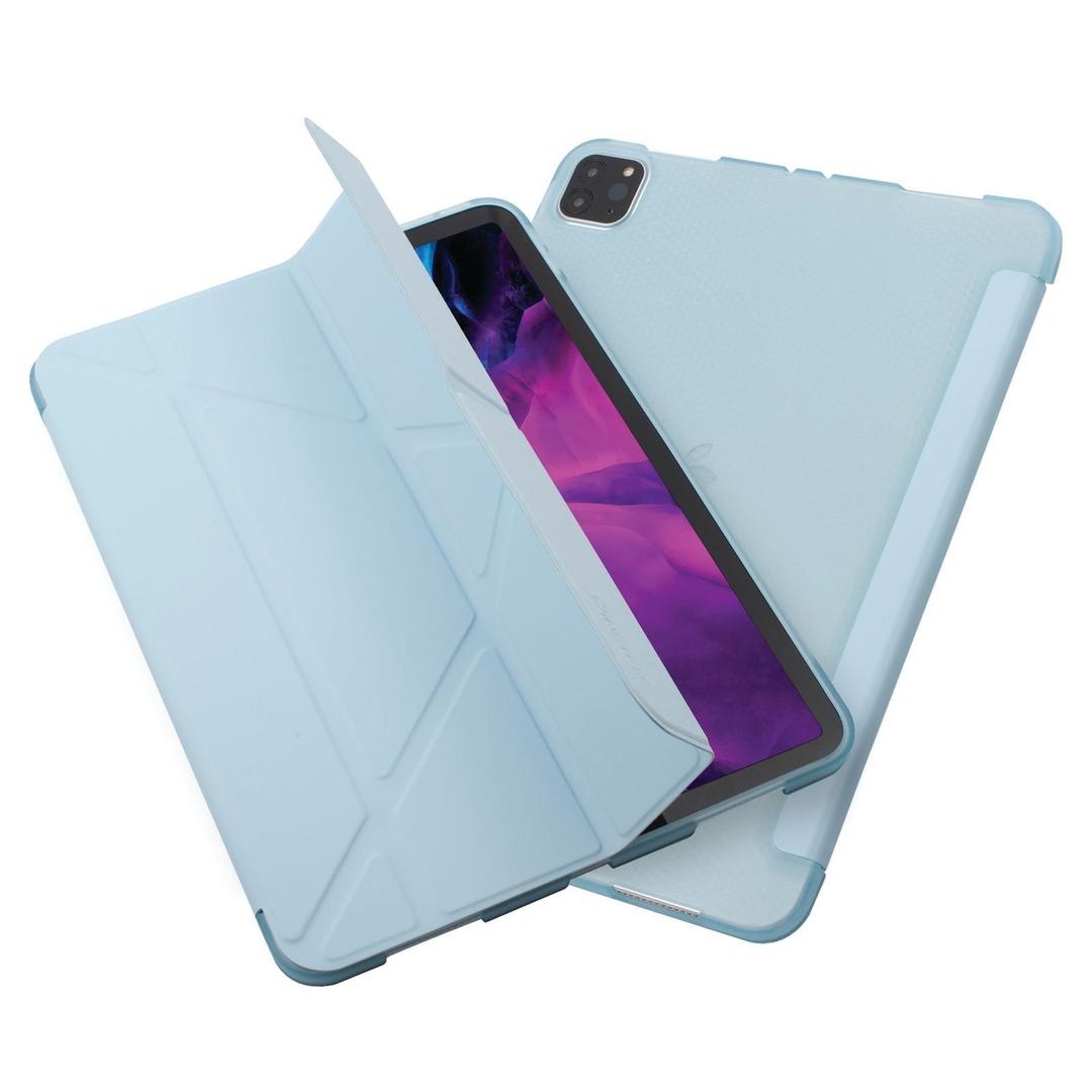 Insten - Silicone Soft Tablet Case Compatible with iPad Pro 11" 2020, Multifold Stand, Magnetic Cover Auto Sleep/Wake, Pencil Charging, Light Blue