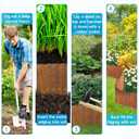 MTART Metal Garden Edging for Landscaping, Sturdy Corrugated Edging Border for DIY Flower Bed, Lawn and Landscape Edging (Rusty, 6"40Ft)