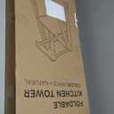 Foldable Toddler Tower - Space-Saving Folding Step Stool for Kitchen Counter, Step Stool Foldable Design, Wooden Kitchen Step Stool for Kids, White