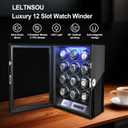 Watch Winder for 12 Slot Automatic Watches, Ultra-Quiet Japanese Motors, Built-in LED Illumination,with LCD Touchscreen Control