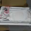 GLOBE Electric 67136 72" Torchiere Floor Lamp with Adjustable Reading Light, Matte White Finish, Frosted Shades, Rotary Switch on Socket, E26 Base