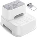 MangoHood Step Stools for Kids - Double up Toddlers Stool Multifunctional Toilet Stepping Stool for Kids Anti-Slip Step Stool for Bathroom Sink, Potty Training, Kitchen (White-1Pack)