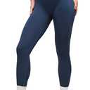 Tall Women's Workout Leggings 32"/34"/36" Inseam Seamless High Waist Tummy Control Scrunch Gym Athletic Yoga Pants (X-Large, Navy Blue)