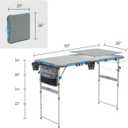 CORE Outdoor Cook Table | 4 Foot Table with Adjustable Height and Storage for Cooking Accessories | Foldable & Portable for Beach, Picnic, Backyards, BBQ, Tailgate, Patio and Party, 4 Foot Prep & Cook Table with FlexRail