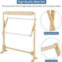 Adjustable Embroidery Stand, Wooden Frame Cross Stitch Floor Stand 360 Rotated Needlework Stand Holder Lap Table Craft Sewing Tool with Scroll Frame