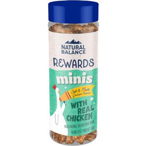 Natural Balance Limited Ingredient Mini-Rewards Chicken Grain-Free, Training Treats for Dogs | 5.3-oz. Canister, BB: 06/15/2026 (5.3 Ounce (Pack of 1))