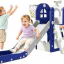 Babytronic Toddler Slide for Kids 1-3, 6-in-1 Baby Slide Indoor Playground