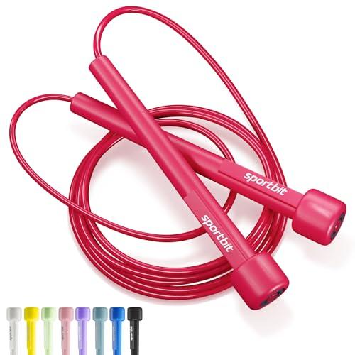 SPORTBIT Adjustable Jump Rope for Fitness and Exercise – Skipping Rope for Cardio, Boxing, and Weight Loss – Speed Rope perfect for Men & Women – Magenta