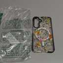 Toycamp for Samsung Galaxy S25 Case for Women - Compatible with MagSafe Girls Cute Phone Cover Magnetic with Shockproof Protective Girly Aesthetic Designer for Samsung S25 Case, Cartoon Floral