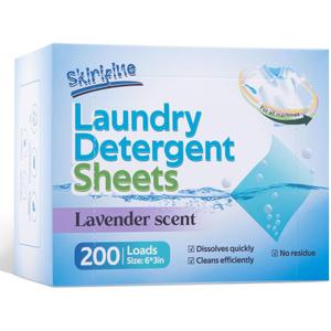 2 x Lavender Laundry Detergent Sheets, 100 Count | Compact lavender-scented laundry sheets; lightweight, travel-ready format for everyday fresh laundry cleaning.